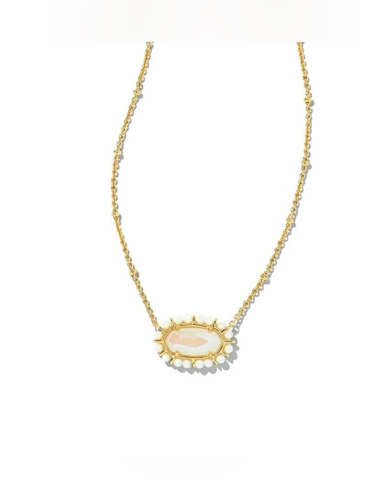 Kendra Scott Jewelry - Kendra Scott Elise Color Burst Beaded Gold Iridescent White Necklace sorority